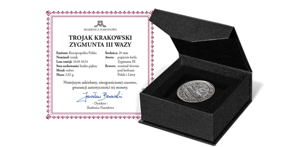 Moneta historyczna wraz z certyfikatem autentyczności wystawionym przez Skarbnicę Narodową - specjalistyczny sklep numizmatyczny
